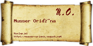 Musser Oriána névjegykártya